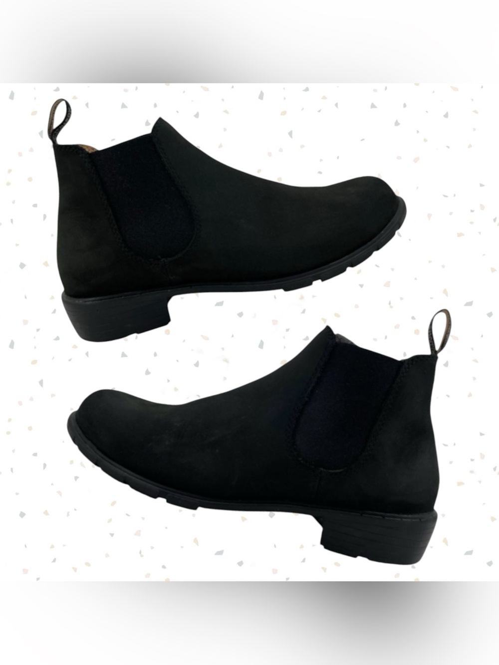 Blundstone Black Nubuck 1977 Low Cut Ankle Boots Dark Chelsea Booties Size 8.5